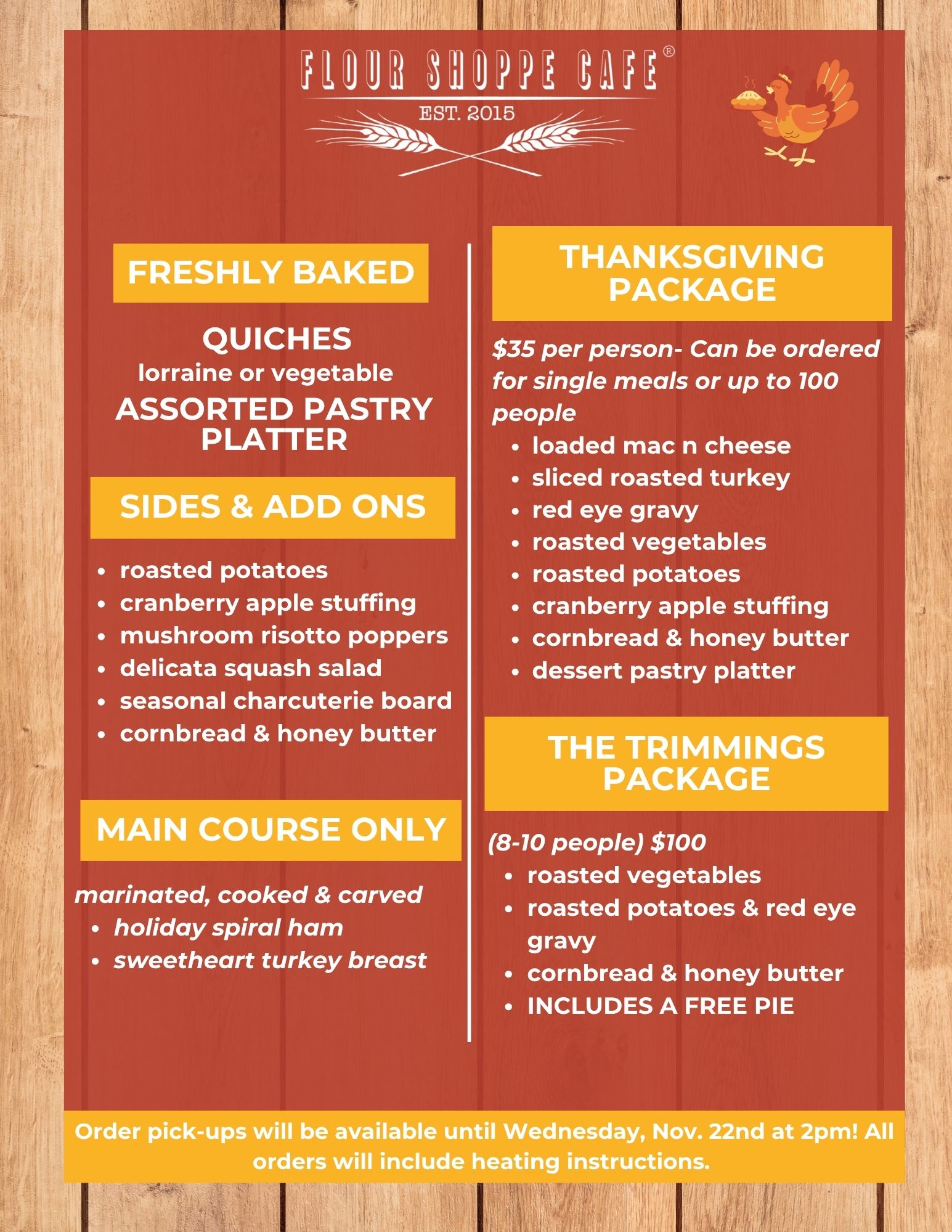 Place Your Thanksgiving Orders