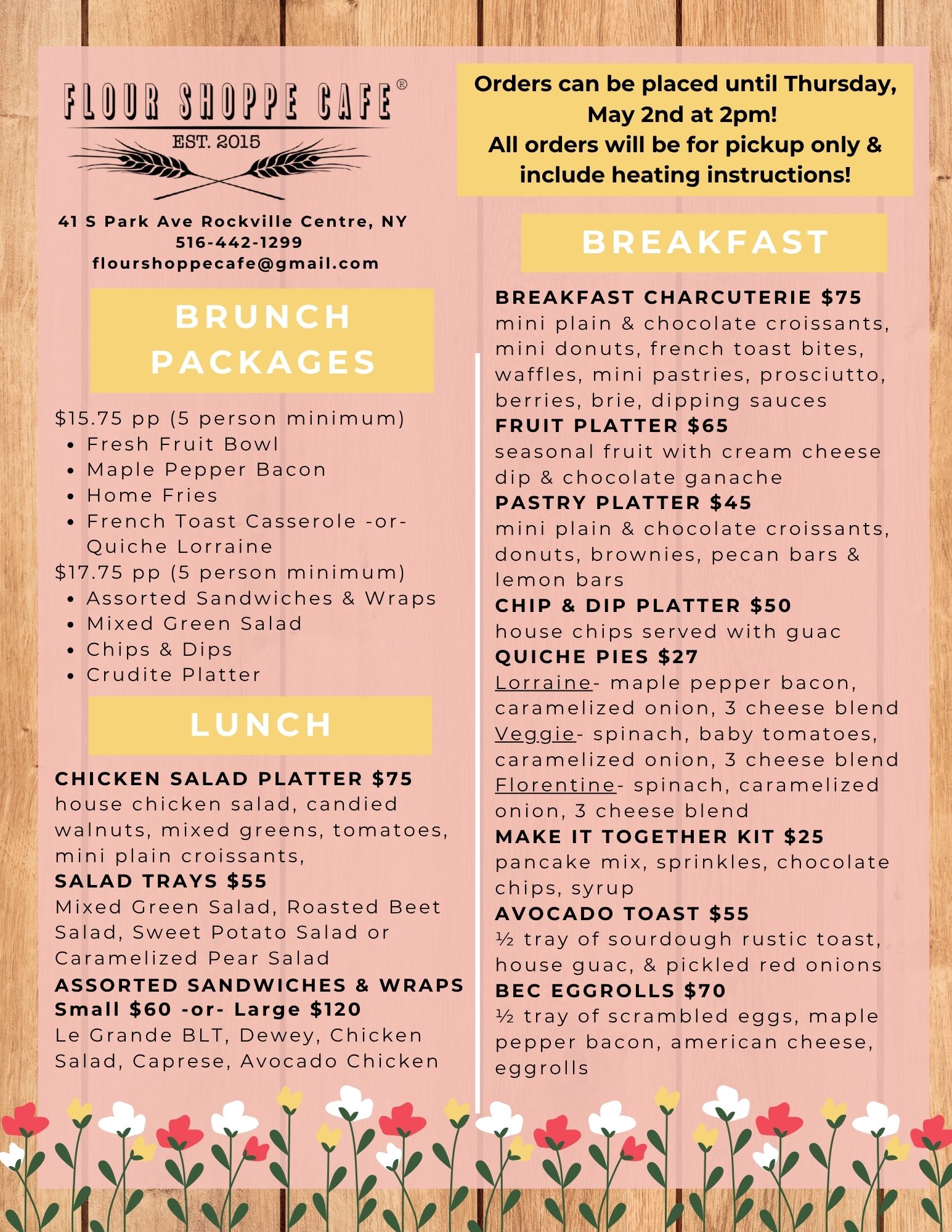 Place Your Mother's Day Orders Now!